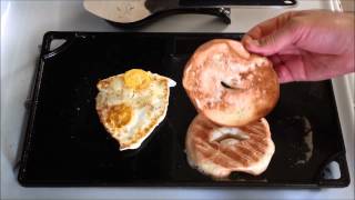 Egg breakfast sandwich on the lodge cast iron griddle [upl. by Rosaline]