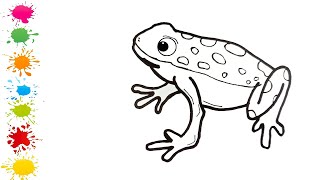 Draw a Frog Painting Drawing Coloring for Toddlers and Children how to draw easily [upl. by Charmaine]