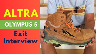 Altra Olympus 5 Mid GTX Exit Interview [upl. by Ybrek]