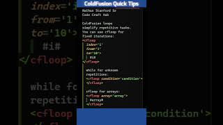 ColdFusion Quick Tips  Loops [upl. by Ailyn]