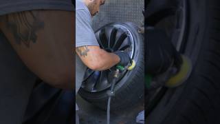 Tesla Model Y Uberturbine Curb Rash Wheel Repair [upl. by Aknayirp]