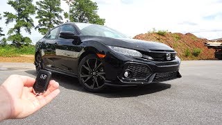 2018 Honda Civic Hatchback Sport Touring Start Up Walkaround Test Drive and Review [upl. by Namrak]