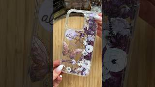 ASMR purple phone case DIY💜🦄☂️✨asmr diy fyp purple phonecase collage sticker journal [upl. by Obocaj542]