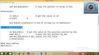 Lecture 16 Bubble sort Mips AssemblyLanguage ProgramingMachine Generated code [upl. by Burris]