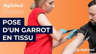 Les hémorragies  Pose dun garrot en tissu [upl. by Akemrehs]