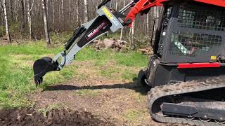 Wallenstein Backhoe Attachment for Skid Steer demo by Swift Fox Industries [upl. by Ynaffad]