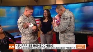 Surprise military reunion live on Morning Express [upl. by Ayotak263]