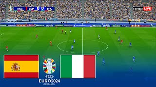 Spain vs Italy  UEFA Euro 2024  Group  B  Full Match All Goals  PES Realistic Gameplay [upl. by Yelsehc]