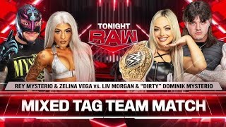 Lucha Completa Rey Mysterio amp Zelina Vega Vs Dominik Mysterio amp Liv Morgan  Raw 08072024 Español [upl. by Adlev962]