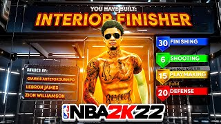 BEST INTERIOR FINISHER BUILD NBA 2K22 BEST POWER FORWARD BUILD 99 CONTACT DUNK RARE DEMIGOD BUILD [upl. by Aliwt]