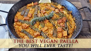 Authentic Spanish Vegan Paella Valenciana Recipe [upl. by Ateloj]