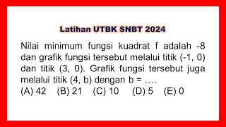 Grafik fungsi kuadrat latihan utbk snbt [upl. by Eihcra]