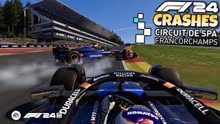 F1 24 REALISTIC CRASHES SPA FRANCORCHAMPS [upl. by Paradies]