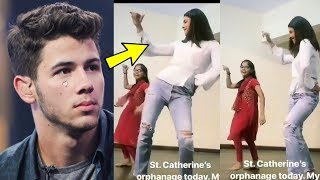 Nick Jonas got emotional whatching Priyanka Chopra dancing with Orphans in Orphange [upl. by Ddart]