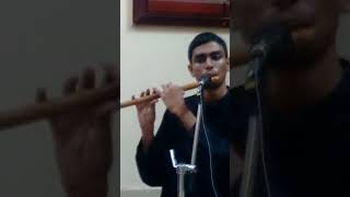 Nandan Bhaskaran on Flute  First Temple Concert [upl. by Nylirrej84]