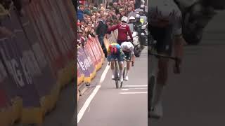 PEDERSEN POWERS to victory at GentWevelgem 💥 cycling homeofcycling sports cyclingsport [upl. by Nosiddam513]