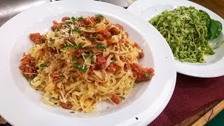 Tallarines al huevo con bolognesa y pesto argentino [upl. by Nedloh]