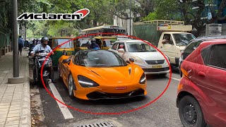 McLaren 720s in INDIA  Public REACTIONS amp acceleration [upl. by Arehs462]