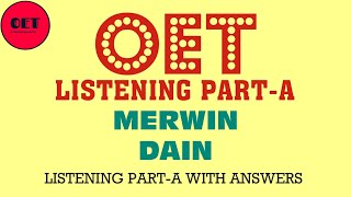 OET listening practice material partA Merwin amp Dain [upl. by Susana]