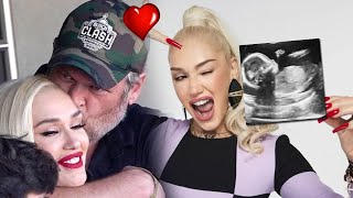 Pregnant Gwen Stefani shows off her baby bump she makes Blake Sheltons dream come true [upl. by Needan]