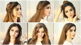 6 Easy Hairstyles hairstyles for girls Open hairstyles  Hairstyle for Eid how to style long hair [upl. by Haley]