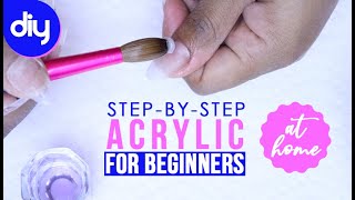 How to Do Acrylic Nails at Home for BEGINNERS 💅🏼Self Taught by Pretty Boss [upl. by Joye977]