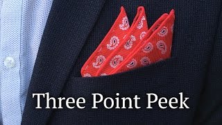 Three Point Peek  How to Fold a Pocket Square [upl. by Pages910]