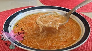 Sopita de FIDEOS con CALDO de pollo  Historia de los caldos en México [upl. by Aitropal]