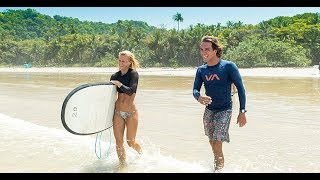 Learning to surf in Costa Rica  wSwedish guest Hanna Modig [upl. by Maude]