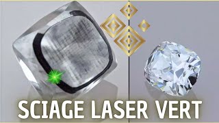 Processus Complet du Sciage au LASER VERT dun diamant  Green Laser Sawing [upl. by Adialeda]