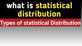 What is statistical distribution and its types in urduhindi [upl. by Rebmyk141]