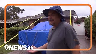 Man Straps Down His Home as Milton Arrives in Florida [upl. by Aerdnad243]