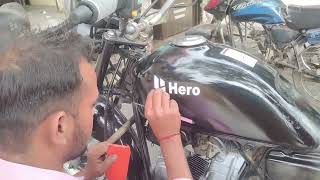 How to paint aerosol spray bike  black shain paint [upl. by Etsirhc688]