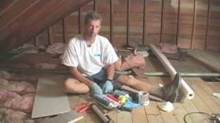 Materials for airsealing and insulating an attic Caulk tape and spray foam [upl. by Nerrad331]