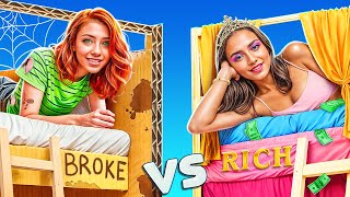 Rich vs Broke Secret Room We Build Bunk Bed [upl. by Druci]