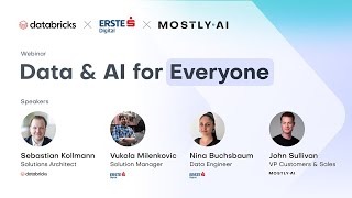 Data amp AI for Everyone  Databricks amp Erste Digital amp MOSTLY AI SHORT [upl. by Serilda]