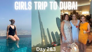 DUBAI GIRLS TRIP  saffron brunch aura sky pool burj khalifa Dubai mall [upl. by Moria55]