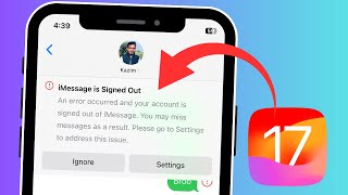 iMessage Is Signed Out  An Error Occurred And Your Account Is Signed Out Of iMessage  iPhone iOS17 [upl. by Yarezed49]