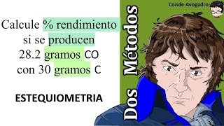 𝐑𝐄𝐍𝐃𝐈𝐌𝐈𝐄𝐍𝐓𝐎 Calcular el porcentaje de rendimiento si se producen 282 gramos CO con 30 gramos C [upl. by Shatzer699]