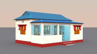 कम पैसा मे सुन्दर TIN SHADE घर  2 room house design in village low budget  village house plan tin [upl. by Zingg]