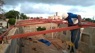 instalación de estructura de metal para techo [upl. by Porett820]