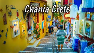 Chania Crete Walking tour in 4K Greece 2022 [upl. by Mannos529]