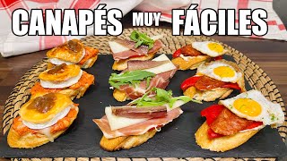 3 RECETAS de tapas pinchos o APERITIVOS FÁCILES para compartir con amigos [upl. by Dilan844]