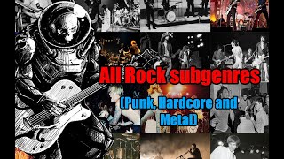 All Rock subgenres  Punk Hardcore and Metal [upl. by Anitnatsnoc]