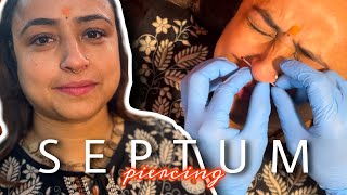 Septum Nose Piercing IrfanAliTattooz look more beautiful piercing for girls piercing Addition [upl. by Lyrradal]