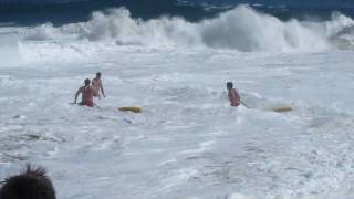 lifeguard rescue at the Wedge in Newport [upl. by Aihseuqram870]