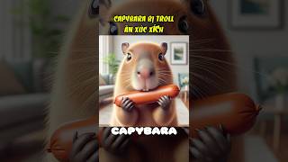 Capybara bị mèo xám troll ăn xúc xích capybara cuoicungai reviewphim haihuoc [upl. by Zacek]