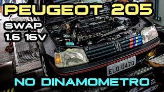 Peugeot 205 SWAP 16 16V no dinamômetro  1º DynoDay FormulaCEM Pt2 [upl. by Ellenwahs]