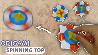 origami spinning top  how to make an origami spinning top  DIY [upl. by Ainsley]