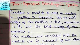 Time dependent Schrodingers wave equation  its derivation  Explained in hindi  BSC PHYSICS [upl. by Tammany]